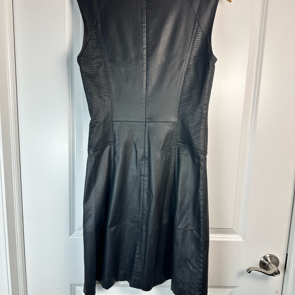 White House Black Market Faux Leather Fit & Flare Dress (Size 8) 🖤 - Picture 7 of 9